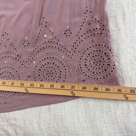 TORRID Women's Challis Eyelet Border Cold Shoulder Blouse Elderberry Size 4X - Picture 14 of 16